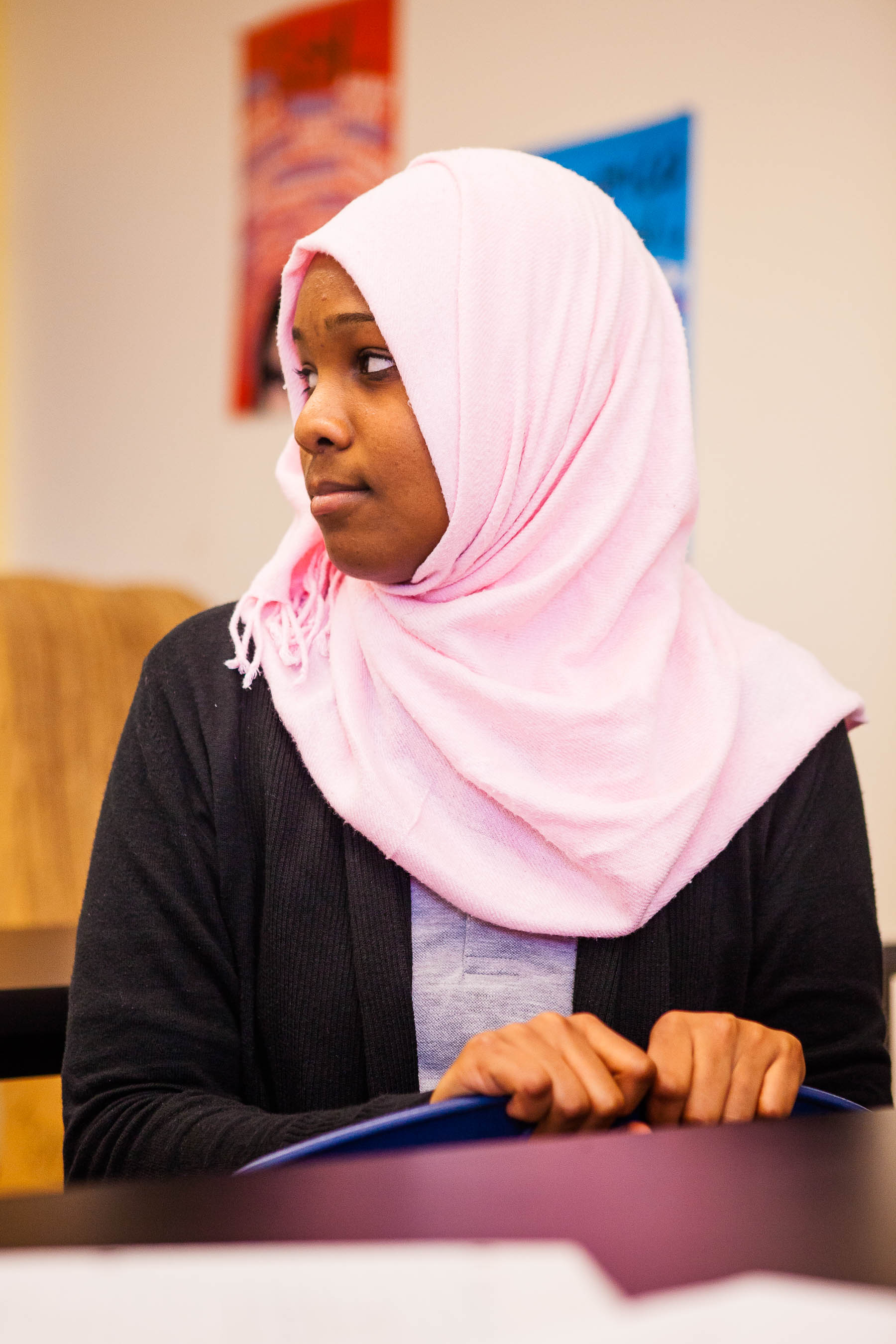 High school student wearing hijab