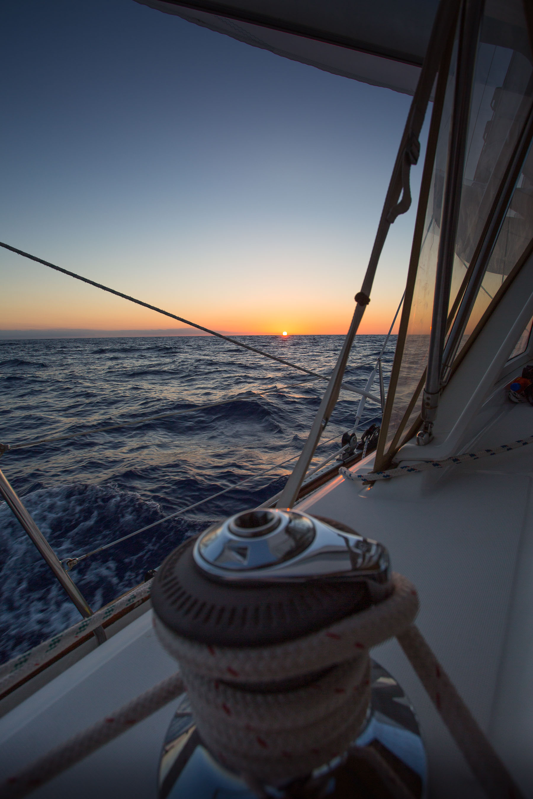 Sunset sailing from Bermuda to Massachusetts